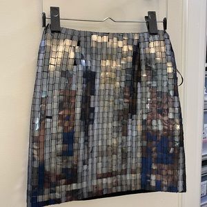 Black Mirrored Sequin Skirt